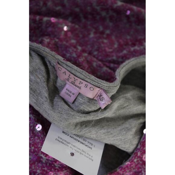 Calypso Saint Barth Womens Sequined Short Sleeve Round Neck Top Pink Size XS - Picture 4 of 6